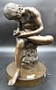 Patinated Bronze Figure of Spinario, after the antique cast by A. Rohrich, Roma, 19th century, height 19 1/4 inches, (rubbing and spotting to patina).