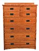 Michaels for Restoration Hardware Mission Oak Style Tall Chest, having cedar lined drawers, height 55 1/2 inches, top 18 1/2" x 40".