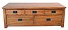 Michaels for Restoration Hardware Coffee Table, having five cedar lined drawers on either side, height 19 inches, top 28" x 55".