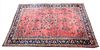 Sarouk Oriental Area Rug, 7' x 10' 5", (with wear and some damage).
