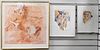 Six Piece Framed Lot, to include two nude watercolors, signed Silverstein 1968; Leroy Neiman horse poster, pencil signed top right and pencil signed a