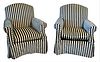Lee Industries Pair of Armchairs, having custom upholstery, height 33 inches, width 31 inches, depth 33 inches.