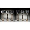 Set (6) Regency style brass, iron hurricane lamps