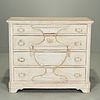 Gustavian carved and painted wood commode