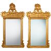 Pair Continental Rococo giltwood pier mirrors