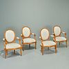 Set (4) period Louis XVI fauteuils