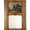 Antique Louis XV style painted trumeau mirror