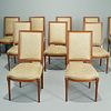 Set (10) Louis XVI style mahogany dining chairs