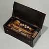 Swiss 6-bell cylinder music box with percussion