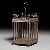 Chinese silver hanging cricket cage