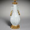 Chinese gilt bronze mounted Guan vase lamp