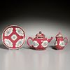 Chinese Export puce ground part tea set