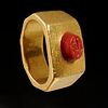 Roman style gold and intaglio ring