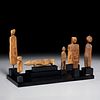 Group (7) old Inuit wood carved Shamanic figures