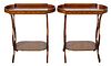 Maitland Smith Marquetry Side Tables, Pr