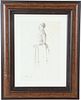 Manner of Signac, Pointillist Figure, Ink on Paper