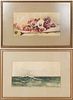 Pair of Antique Signed Watercolors, L Thompson