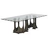 EVANS; DIRECTIONAL Sculptured Metal dining table