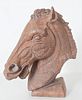 Terracotta Signed Lenzini Bust of Horse, C. 1970