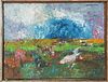 Mid-Century Expressionist Ptg, Signed Oil/Canvas