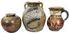 (3) Vintage Pottery Stone Earthenware Vessels