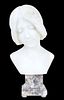 19th C French Marble Bust of a Maiden