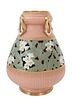 20th C. Pink Brownsfield Ribbed Porcelain Vase