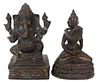 (2) Buddhist / Hindu Seated Bronze Figures