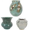 (3) Chinese Green Pottery Vases