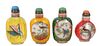 (4) Chinese Hand Painted Snuff Bottles