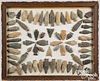 Framed wire mount collection of stone points