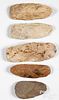 Five archaic stone blades