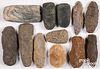 Twelve prehistoric stone artifacts