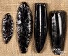 Four ancient obsidian artifacts