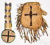 Two beadwork and hide items, late 19th c.