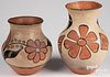 Two Santo Domingo Pueblo Indian pottery vases