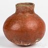 Mississippian Indian culture redware pottery jar