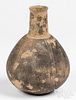 Caddo Indian pottery incised water flask