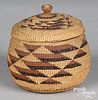 Hupa or Yurok/Karok Indian lidded trinket basket