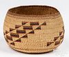 Hupa Indian woven basket, 19th c.