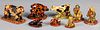 Eight small Lester Breininger redware animals