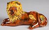 Lester Breininger figural redware recumbent lion