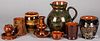 Eight pieces of Lester Breininger redware
