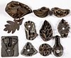 Ten tin floral and foliate cookie cutters, 19th c.