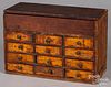 Small pine countertop parts cabinet, 19th c.