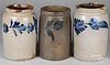 Three Pennsylvania stoneware jars, 19th c.