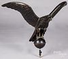 Swell body copper flying eagle weathervane, 20th c