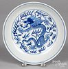 Chinese blue and white porcelain dragon dish