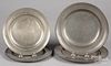Four American pewter plates