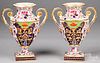 Pair of Royal Crown Derby porcelain urns